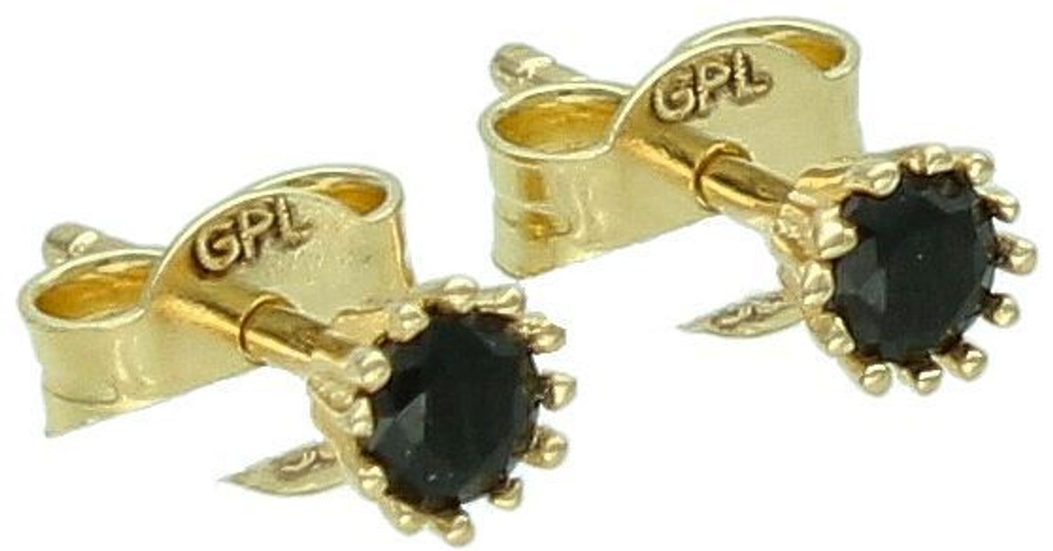 Kolczyki złote z czarną cyrkonią pr 585, KL 8080A 585 Dodaj odrobinę elegancji i charakteru do swojej biżuteryjnej kolekcji dzięki złotym kolczykom z czarną cyrkonią.1.jpg